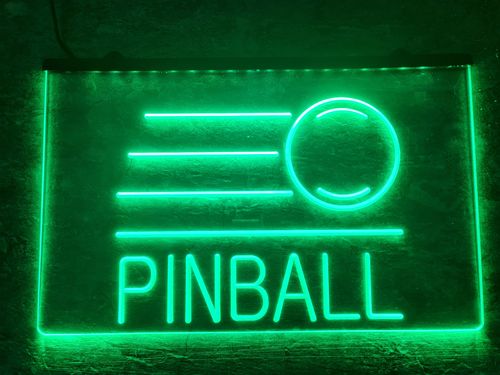 LED Schild  Pinball. Grün