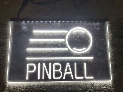 LED Schild Pinball. Weiss