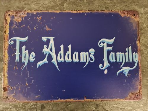 Retro Vintage  The Addams Family Blechschild blau