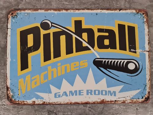 Retro Vintage Pinball Blech Schild