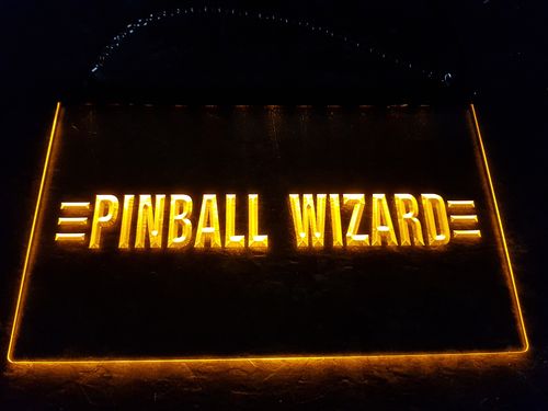 Pinball Wizard LED Schild gelb