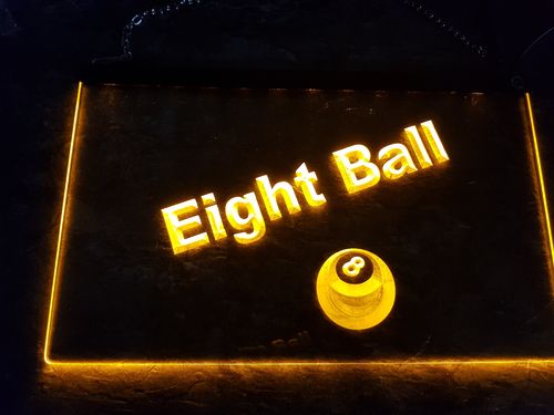 Eight Ball LED Schild gelb